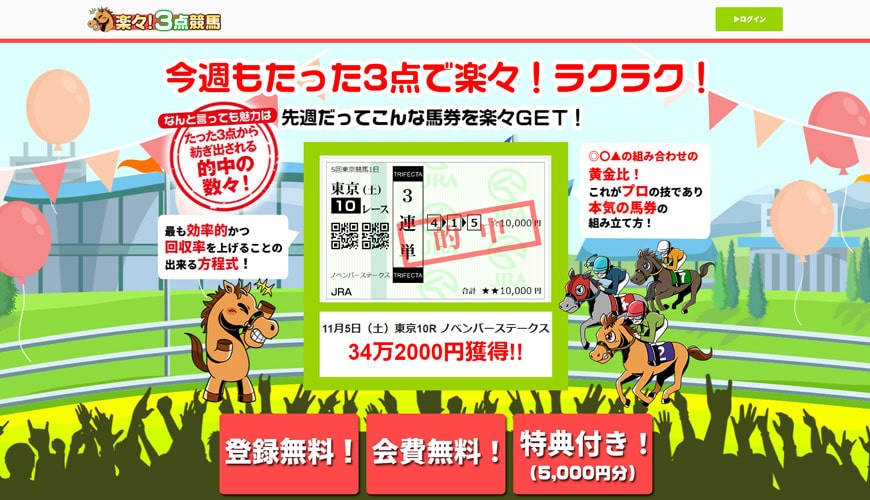 【閉鎖】楽々！3点競馬